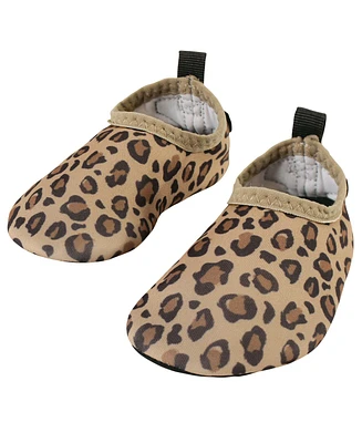 Hudson Baby Girls Water Shoes for Sports, Yoga, Beach and Outdoors, Leopard, 18-24M/6-7
