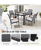 7-Pc Patio Dining Set, Aluminum frame, Sunbrella cushions, umbrella hole