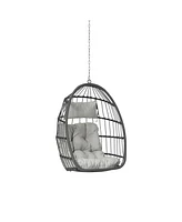 Outdoor Garden Rattan Egg Swing Chair Hanging Chair Wood