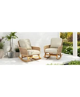 Beige wicker rocking chairs [Set of 2], Indoor/outdoor use