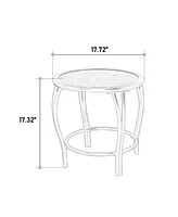 3-Piece Patio Rocking Bistro Set, Rattan Conversation with Coffee Table