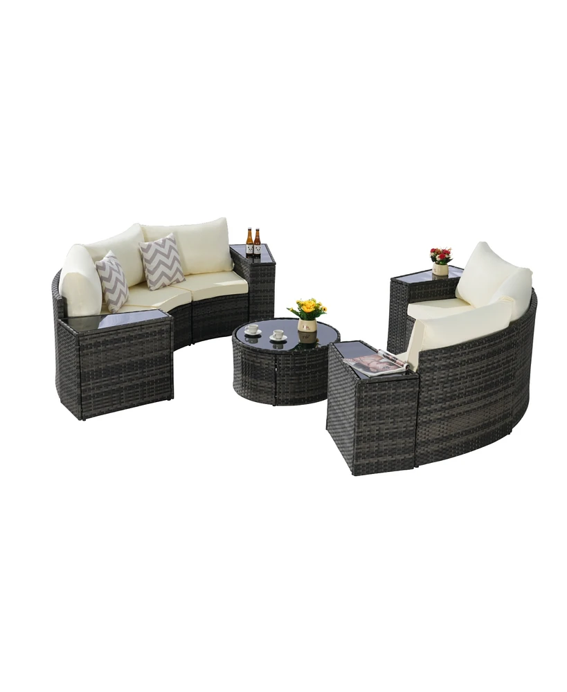 11-pc Half-Moon Patio Set