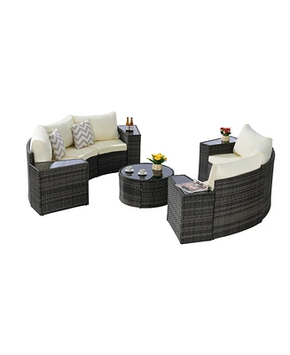 11-pc Half-Moon Patio Set