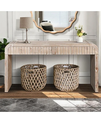 Vintage Entryway Table (59") with Drawers, Easy Assembly