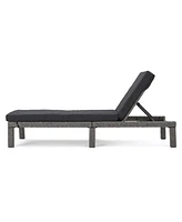 Wicker Patio Chaise Lounge with Water Resistant Cushion