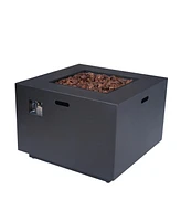 24" Patio Fire Pit, 33" Square, 50K Btu, Dark Grey, Tank Inside