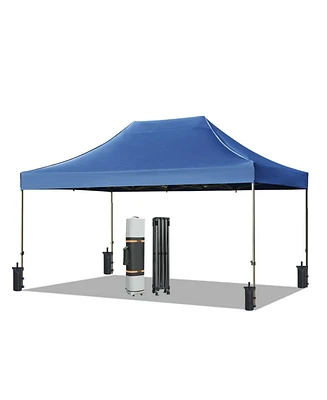 10x15 Pop-Up Canopy Tent, Waterproof, Uv Protection, Adjustable Height