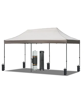 10x20 Pop-Up Canopy Tent, Heavy-Duty, Waterproof, Uv Protection, Includes 6 Sidewalls