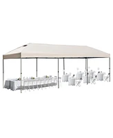 10x30 Pop-Up Canopy with Sidewalls, Wheeled Bag, Khaki