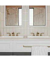 8 in. Widespread Double-Handle 3-Hole Waterfall Bathroom Faucet Water-Saving with Metal Drain Brushed Gold