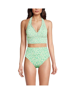Lands' End Women's Tugless Scallop Halter Tankini Top