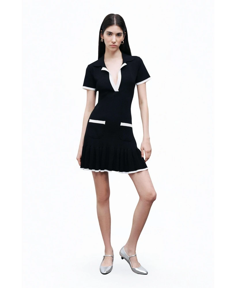 Nocturne Women's Pleated Hem Knit Mini Dress