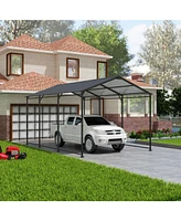 10x15 Metal Carport, Galvanized Steel Roof, Gray
