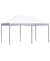 10x20 Pop Up Canopy Tent, Waterproof, Uv Protection, Adjustable Height, Roller Bag, White