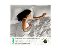 Superior Modal From Beechwood 400 Thread Count Lightweight Cooling Solid Duvet Cover Set