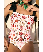 Jessie Zhao New York Women's Floral Symphony Embroidered Swimsuit