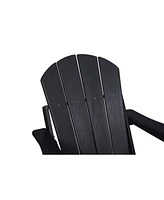 Black Hdpe Folding Adirondack Chair w/ Cup Holders