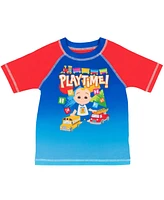 CoComelon Toddler Boys Rash Guard and Swim Trunks Outfit Set