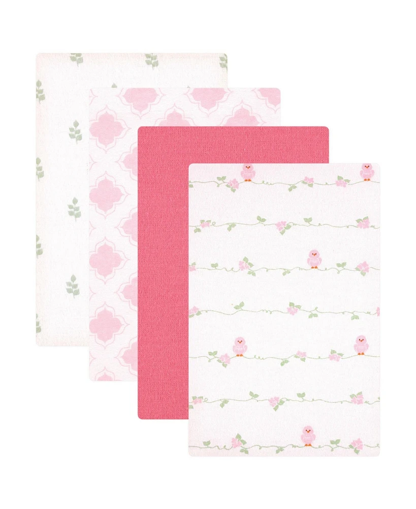 Luvable Friends Baby Girl Cotton Flannel Receiving Blankets