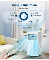 Cowsar 8000 Btu Portable Ac, 3-in-1, Sleep Mode, Rc, 24H Timer, Window Kits, Cools 350sq.ft