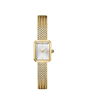 Rosefield Mini Octagon Women's Gold Tone Stainless Bracelet Watch 18.5mm