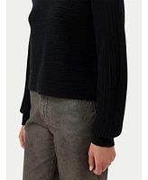 Gobi Cashmere Women's Cropped T-Neck Sweater