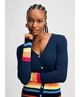 Isaac Mizrahi Women's Striped Cardigan