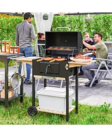 Outsunny Charcoal Bbq Grill with Adjustable Charcoal Pan Barbecue Grill