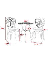 3-Piece Outdoor Patio Bistro Set - Black