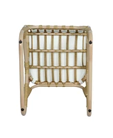 Outdoor wicker dining chairs (set of 2) with washable cushions, Natural