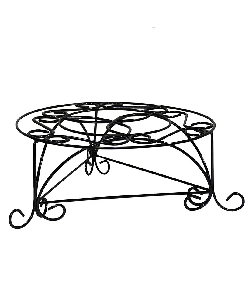 Decorative Mosaic Plant Stand – Glossy Swirl Design & Iron Frame
