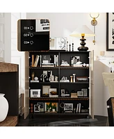 4-door shoe cabinet, multifunctional shoe rack with eight storage spaces, black