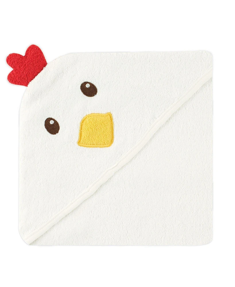 Luvable Friends Baby Unisex Cotton Animal Face Hooded Towel, Duck, One