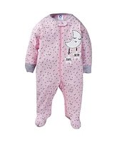 Gerber Baby Girls Sleep N' Play Pajamas, 4-pack