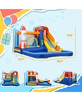 Qaba 5 in 1 Inflatable Bounce House Water Slide with 550W Blower