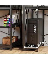 Computer Desk 47" with Power Outlet and Storage Shelves