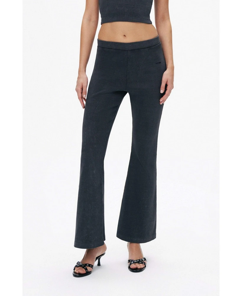 Nocturne Women's Ribbed Bell-Bottom Pants