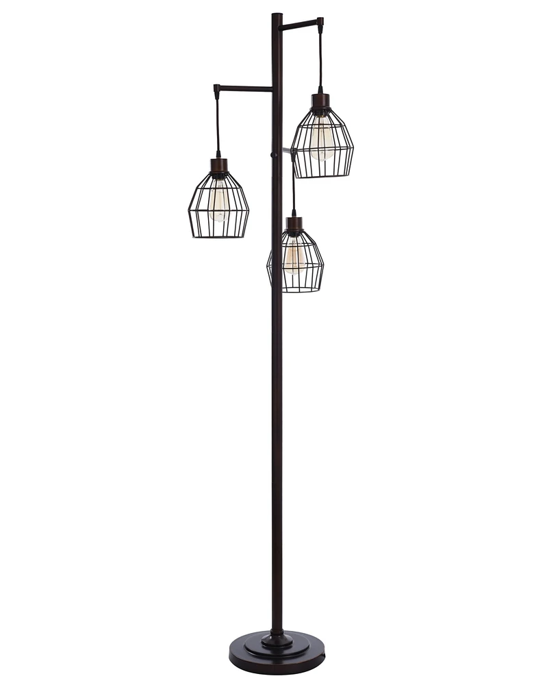 StyleCraft Home Collection 71.5" Madison Contemporary Three Pendant Steel Floor Lamp