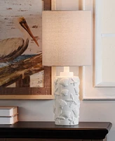 StyleCraft Home Collection 21" Seashell Coastal Motif Fabric Shade Table Lamp
