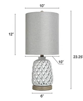 StyleCraft Home Collection 23.3" Weave Ceramic Table Lamp