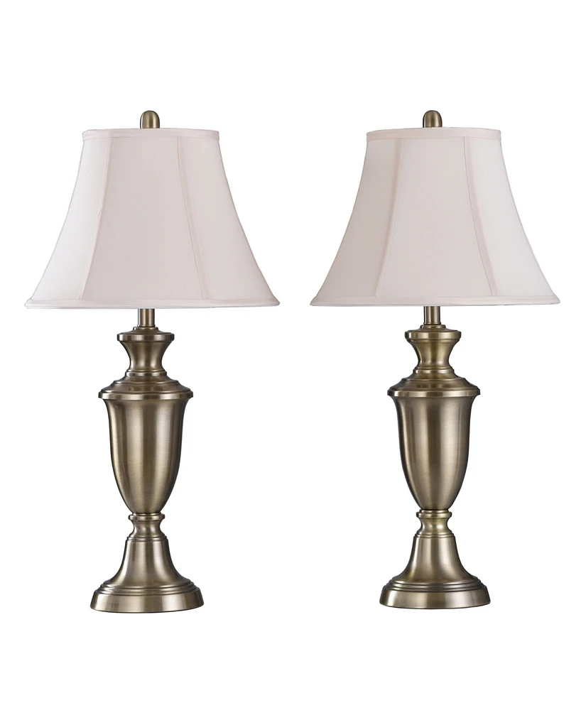 StyleCraft Home Collection 30.5" Traditional Metal Table Lamp, Set of 2