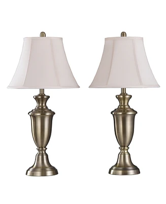 StyleCraft Home Collection 30.5" Traditional Metal Table Lamp, Set of 2