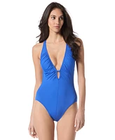 Vince Camuto Women's Plunge Cutout One-Piece Swimsuit