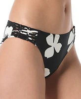 Vince Camuto Women's Floral-Print Macrame-Trim Bikini Bottoms