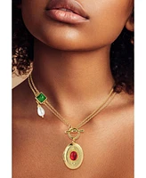 Rachel Zoe Gold Plated Oval Locket Pendant Necklace
