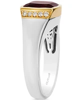 Le Vian Men's Pomegranate Garnet (5-1/4 ct. t.w.) & Nude Diamond (1/5 ct. t.w.) Ring in Sterling Silver & 14k Gold