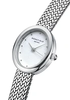 Rosefield Mini Oval Women's Silver Tone Stainless Steel Bracelet Watch 22mm