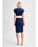 Isaac Mizrahi Women's 's Ponte Tulip Sleeve Dress