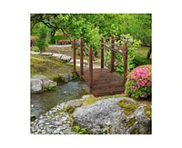 Garden Bridge with Handrails for Outdoor Landscaping and Pathway Decoration