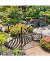 Outdoor Heavy-Duty Metal Garden Bridge for Durable Landscape Decoration